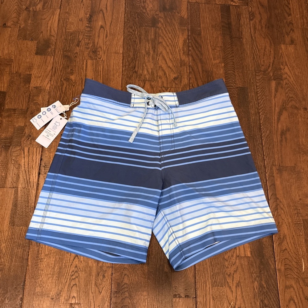 Southern Tide Wateree Stripe Water Short Aged Denim Blue Mens Medium NWT 9906